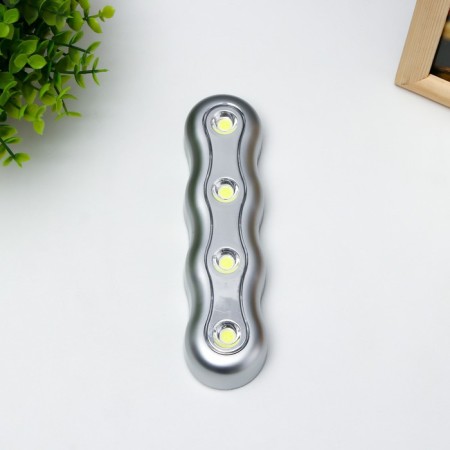 Night Pushlite "Bends" 4XLED 3AAA chrome 19x2x2 cm Risalux-2