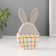 Coramics box "Bunny in an egg in a cell, with a flower" gray-yellow 8x5.4x14.2 cm