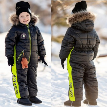 Combineson for children, height 86 cm, black color