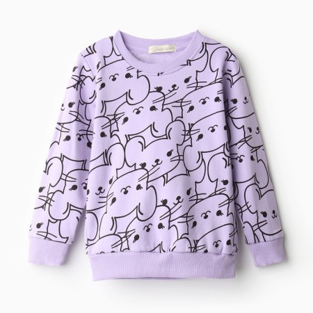Sweatshirt for girls, lilac color, height 98 cm