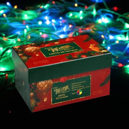 Garland "thread" 10 m, IP44, white thread, 100 LED, glow of multi, 8 modes, 220 V-4