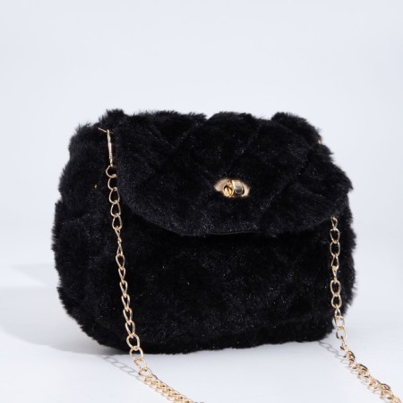 Cross-Body bag on the valve, black color-2