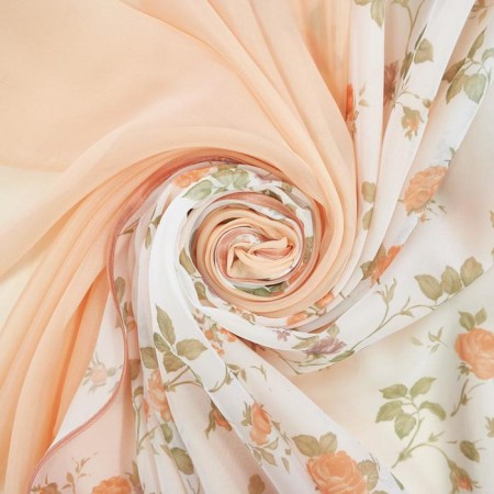 A set of curtains for the kitchen Witerra Byzantium 280x160cm, peach, right, PE100%-2