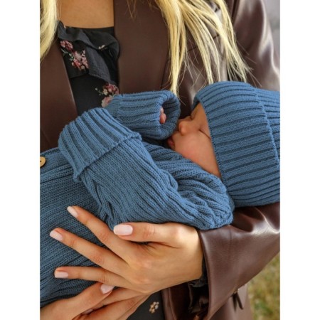 Knitted Knot Killed with a cap Amarobaby Pure Love Tot, height 80 cm, blue color-7
