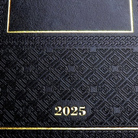 Dated diary 2024 A5 176 sheets, Devente.symbol, firm artificial leather cover, foil, lies, cream block 70 g/m2, blue-2
