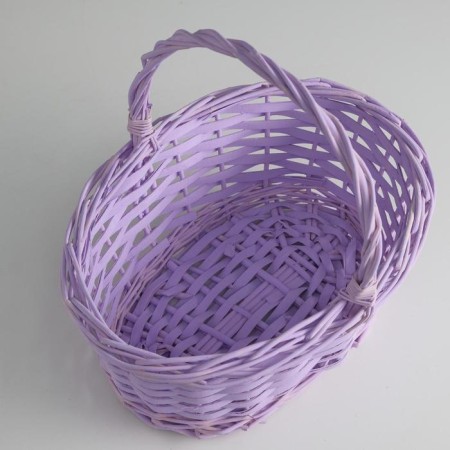 Wicker basket, willow, 30x21x12x25 cm, lilac-1