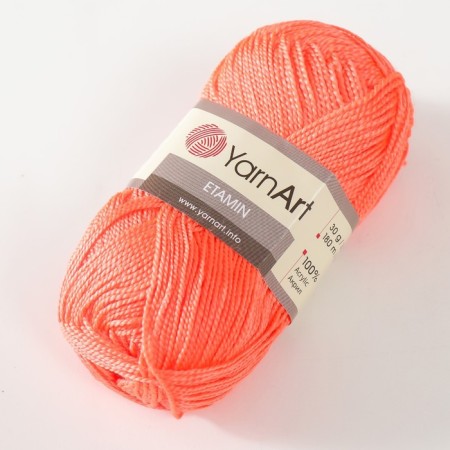 Yarn "etamin" 100% acrylic 180m/30g (458 coral)-1