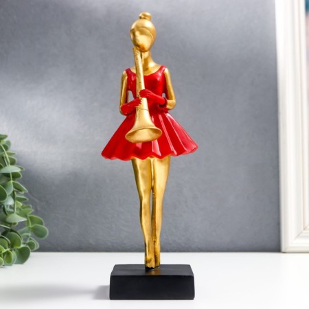 Polystone souvenir "Girl with a wind instrument" MIX 25x8x9.5 cm-3