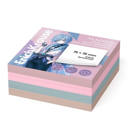 Block with a sticky edge paper 75x75 mm, Erichkrause "Manga". 400 sheets, 4 colors