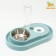 Double bowl with a carrot (removable bottle) 40.5 x 23 x 25 cm, blue