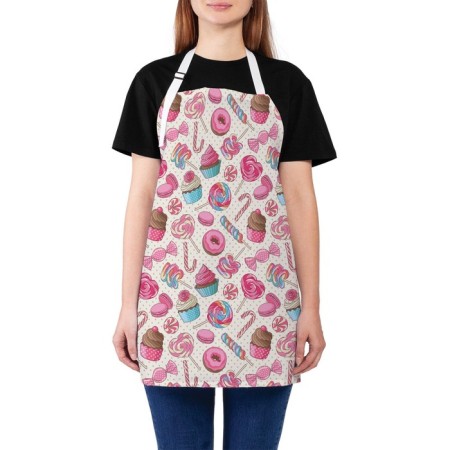 Apron of a kitchen with a photo print "Children's sweets", adjustable, size OS