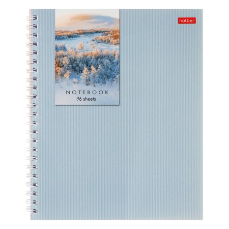 A notebook of 96 sheets in a cage on the crest "Touching nature", cover coated cardboard, matte lamination, block 65 g/m2, mix-6