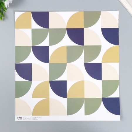 Scrapbooking paper bilateral "snake and bright circles" density 180 g 30.5x32 cm-3