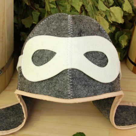 Hat for the bath "Pilot" felt, gray, economy-3