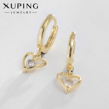 Earrings with rhinestones Xuping heart in the circuit, white color in gold