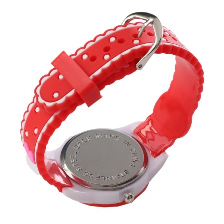 Watch is a wrist-on, "hearts", D-3 cm, strap silicone L-20 cm, red-3