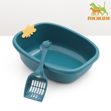 Toilet without an side 41 x 33.5 x 15.5 cm, blue