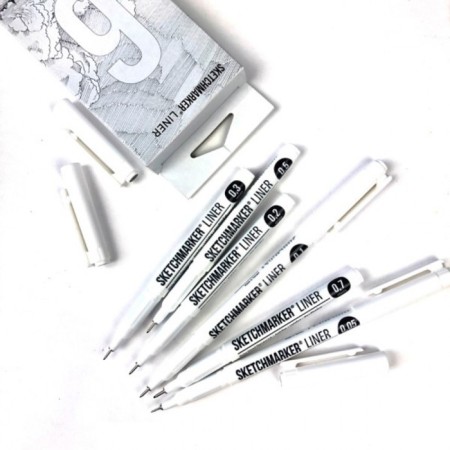 A set of capillary handles Sketchmarker, 6 pieces: 0.05, 0.1, 0.2, 0.3, 0.5, 0.7, black-6