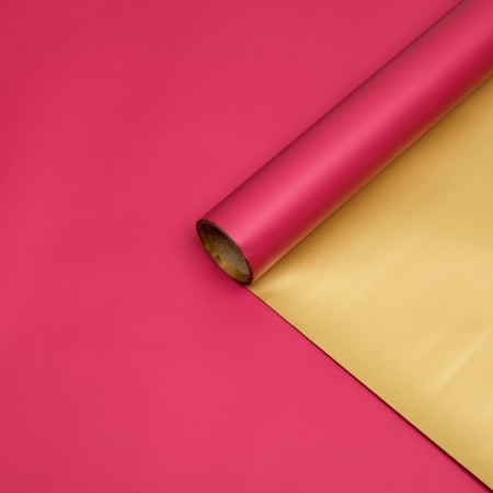 Matte film for flowers, double-sided "marshmallows", red beige, 57 cm x 5 m-2