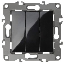 Triple switch, 10AX 250V, IP20, era12, black