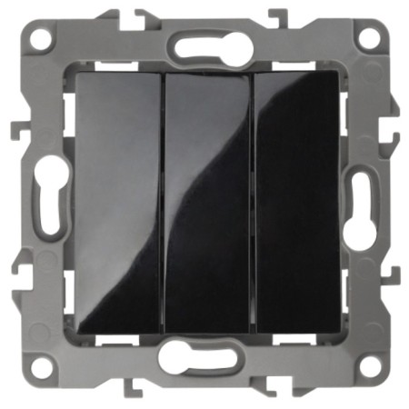 Triple switch, 10AX 250V, IP20, era12, black