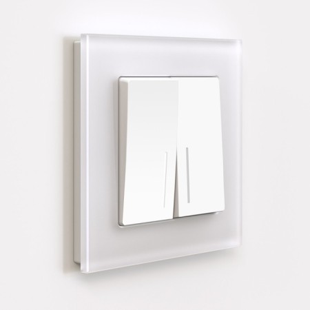 Switch W1120161, two -key, with backlight, white matte-1