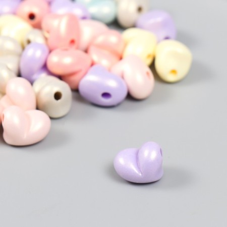 Beads for creativity Plastic "Heart. Purumatic shine" set of 20 g 1.1x0.9x0.9 cm-2