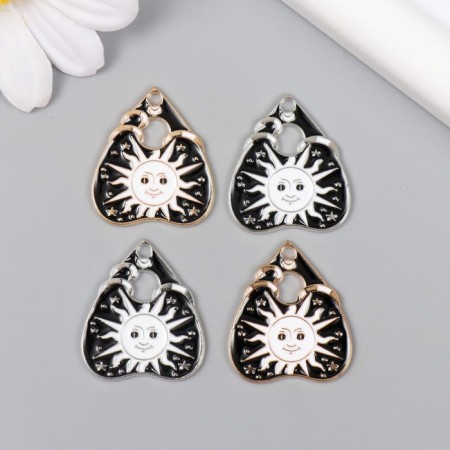 Decor for creativity Metal "Sun symbol" enamel mix 2.6x2.3 cm