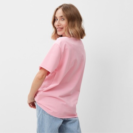 Women's T-shirt Minaku Oversize Fit: Light pink color, river 48-3