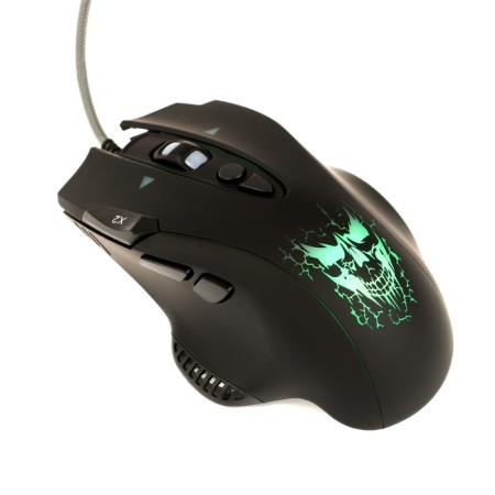 The mouse Qumo devastator m12, game, wired, 8 buttons, backlight, 3200 dpi, USB, black-1