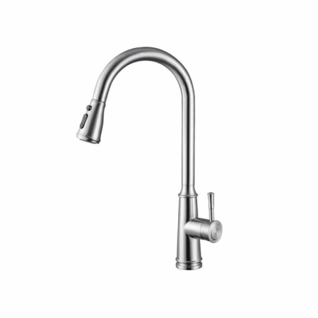 Fashun A56108 kitchen mixer, single -leaf, with retractable watering can, stainless steel, satin