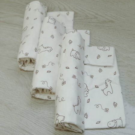 Set of diaper zoo, 75x120cm - 3 pcs, flannel-1
