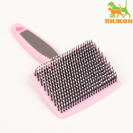 Pucoding Plastic soft with rounded teeth, medium, 9 x 15.5 cm, pink with black 96145