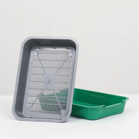 Medium toilet with a mesh of 36 x 26 x 6.5 cm, gray/green-5