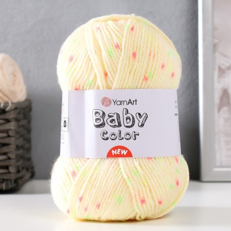 Yarn "Baby Color" 100% acrylic 150m/50g (219 yellow/krap)