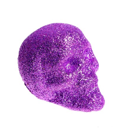 Figure for crafts and decor "Skull", set 6 pcs., Size 1 pc: 4 × 4.5 × 4.5 cm, purple color-1