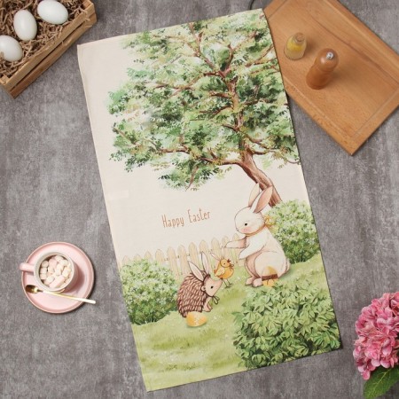 Kuzh. Ethel towel "Hedgehog with Zaychik" 40x70 cm, 100% HL, 190g/m2