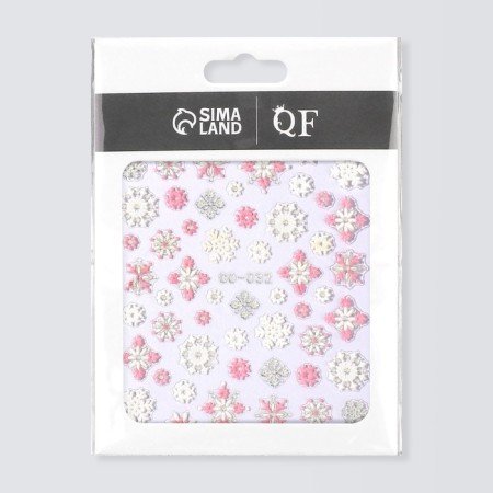 Nail stickers 9.5*6.5 cm snowflakes CO-032 BEL/Rose volume-2