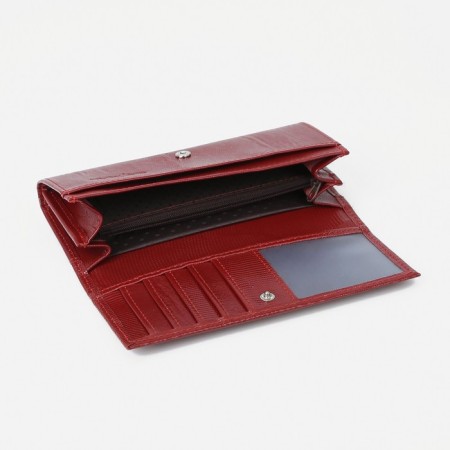 Women's wallet on the button, red color-2