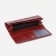 Women's wallet on the button, red color