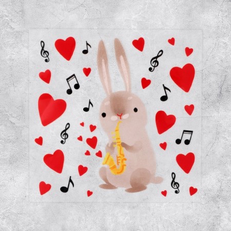 Thermonacle for decorating textiles "Bunny", 14 x 14 cm-3