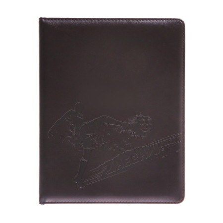 School diary, 5-11 grade, PVC cover, football player, brown