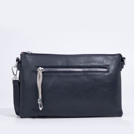 Bag Cross-Bodi with a zipper, blue color