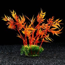 Artificial aquarium plant, 22 cm, orange