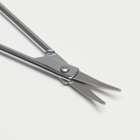 Scissors are manicure, for cuticles, bent, narrow, 8.5 cm, silver color-1