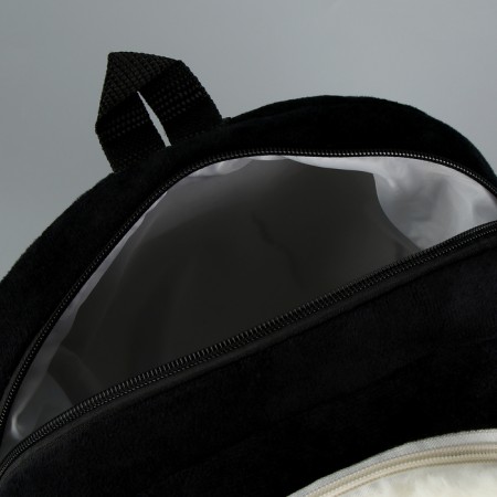 Baby plush backpack for the girl "cat", black color-5