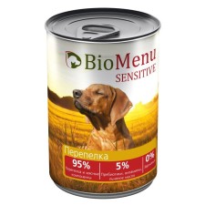 Canned goods Biomeenu Sensitive for dogs quail 95%-mimo, 410gr