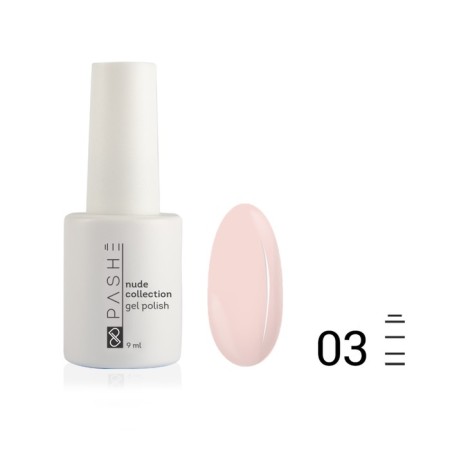 Pashe Nude Collection gel polish, No. 03 camouflage cream pink, 9 ml