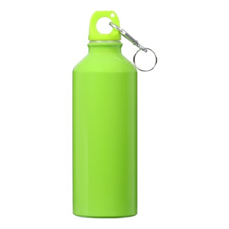 Water bottle, 500 ml, aluminum case, plastic, green-1