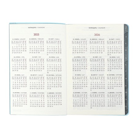 Weekly Datir 2025 Glick Region O leather A5 80l Escalada, BL TIS, KR BL 70 g/m², blue-7
